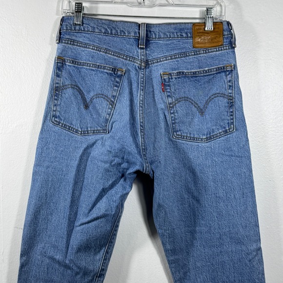 Levi's Womens Wedgie Jeans Tapered Leg Size 29/8 Medium Wash Classic High Rise - Picture 7 of 16